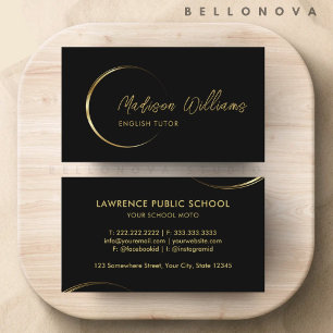 Customisable Black and Gold Professional Business  Business Card