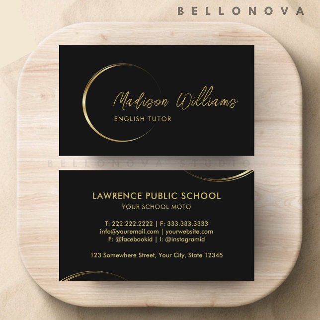 Customisable Black and Gold Professional Business  Business Card (Customizable Black and Gold Professional Business Business Card)