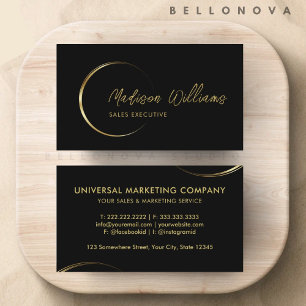 Customisable Black and Gold Professional Business  Card