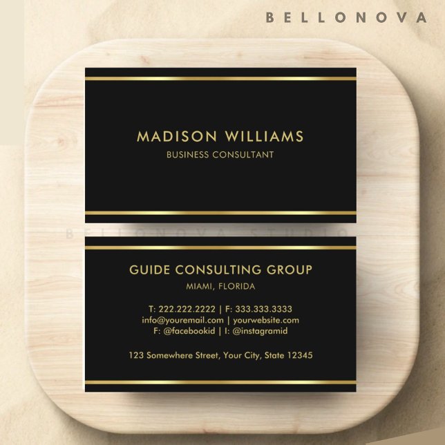 Customisable Black and Gold  Professional  Business Card (Customizable Black and Gold Professional Business Card)