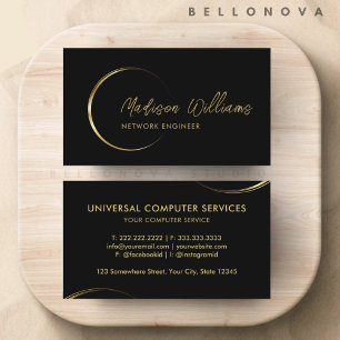 Customisable Black and Gold Professional Business  Card