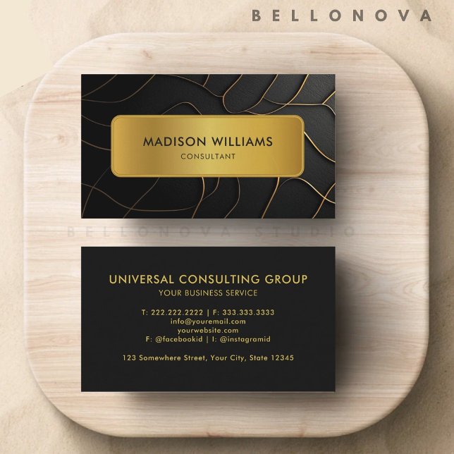 Customisable Black and Gold  Professional Business Card (Customizable Black and Gold Professional Business Card)