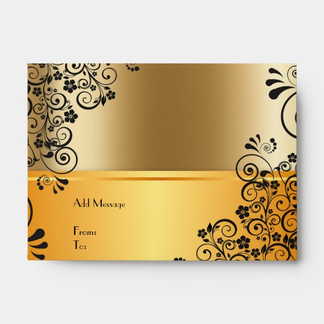 Customisable Black and Gold Theme Envelope (Front)