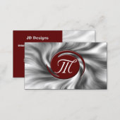 Customisable Black and Red Monogram Business Cards (Front/Back)