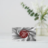 Customisable Black and Red Monogram Business Cards (Standing Front)