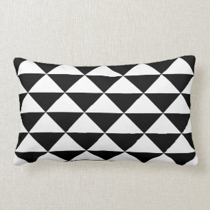 Customisable Black and White Geometric Pattern Lumbar Cushion
