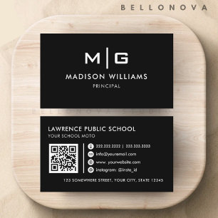 Customisable Black and White Professional  Business Card