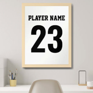 Customisable Black and White Sports Number Design Poster