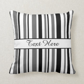Customisable Black and White Stripes Cushion