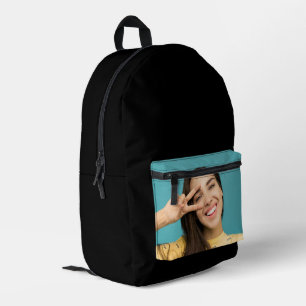 Customisable Black Backpack Personalised Photo