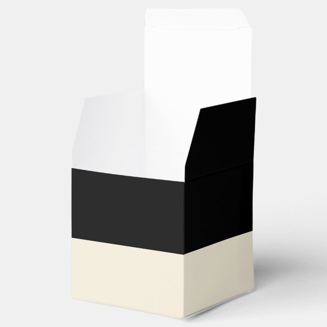 Customisable Black & Eggshell Colorblock Favour Bo Box (Opened)