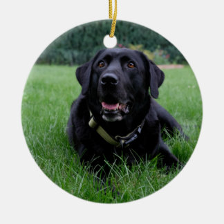 Customisable Black Labrador Retriever Ceramic Ornament