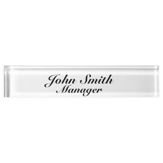 Customisable Black Nameplate (Front)