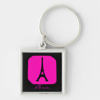Customisable black pink razberry Paris keychain