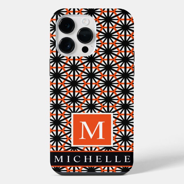 Customisable Black Red White Geometric  iPhone Case (Back)