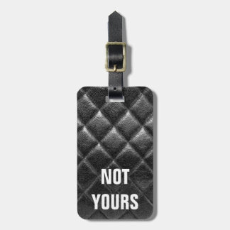 customisable Black stitched leather bag quilted cc Luggage Tag