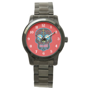 Customisable Black Sugar Skull Watch