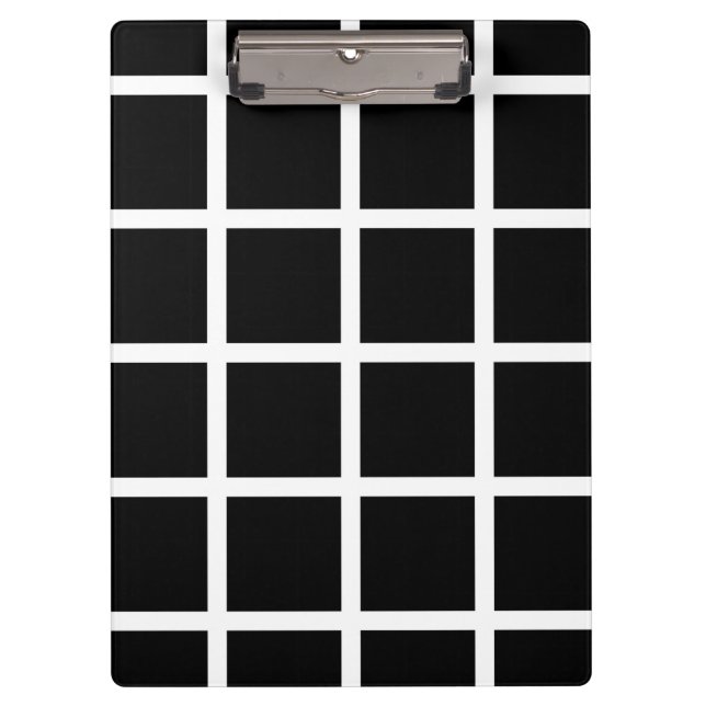 Customisable Black & White Check Pattern Clipboard (Front)