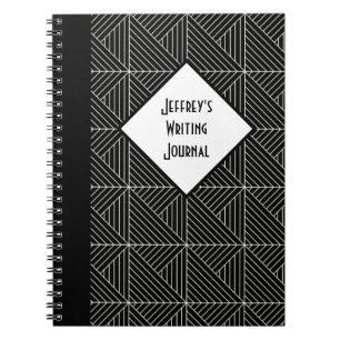 Customisable Black & White Geometric Notebook