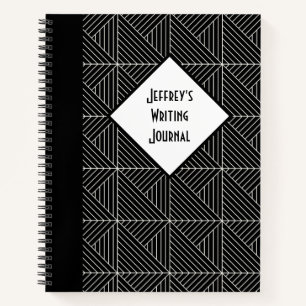 Customisable Black & White Geometric Notebook