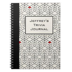Customisable Black & White Geometric Trivia Notebook