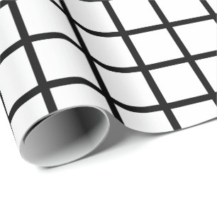 Customisable Black & White Grid Pattern Gift Wrap