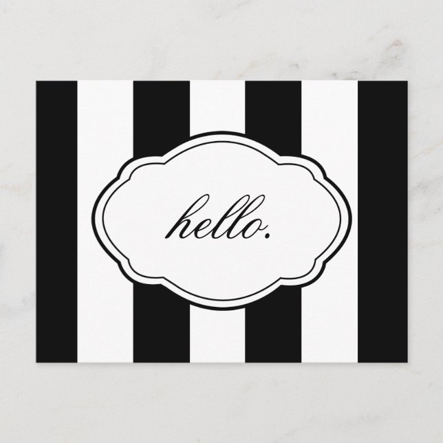 Customisable Black & White Label Post Card (Front)