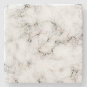 Customisable Black White Marble Stone Finish Coaster
