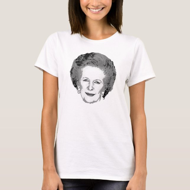 Customisable Black & White Margaret Thatcher Shirt (Front)