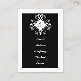 Customisable Black & White Monogram Business Cards