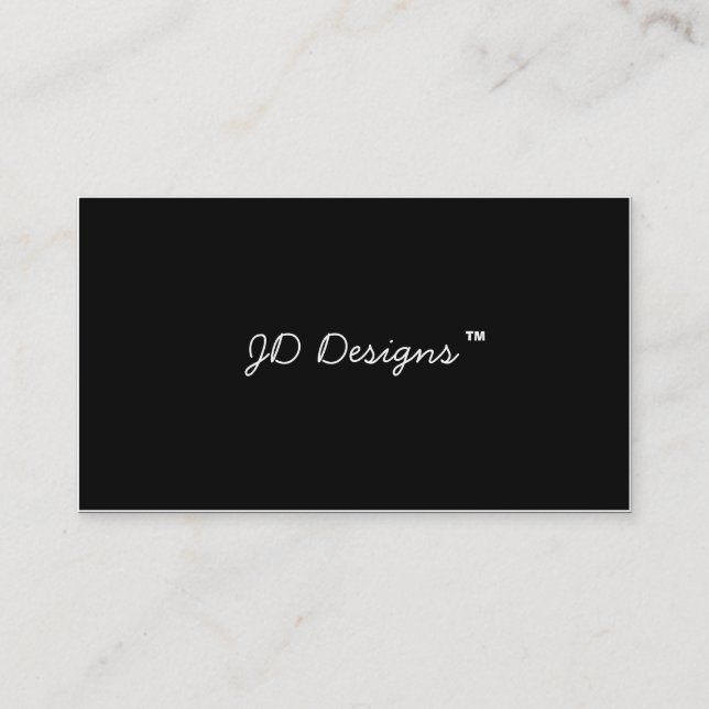Customisable Black & White Monogram Business Cards (Front)