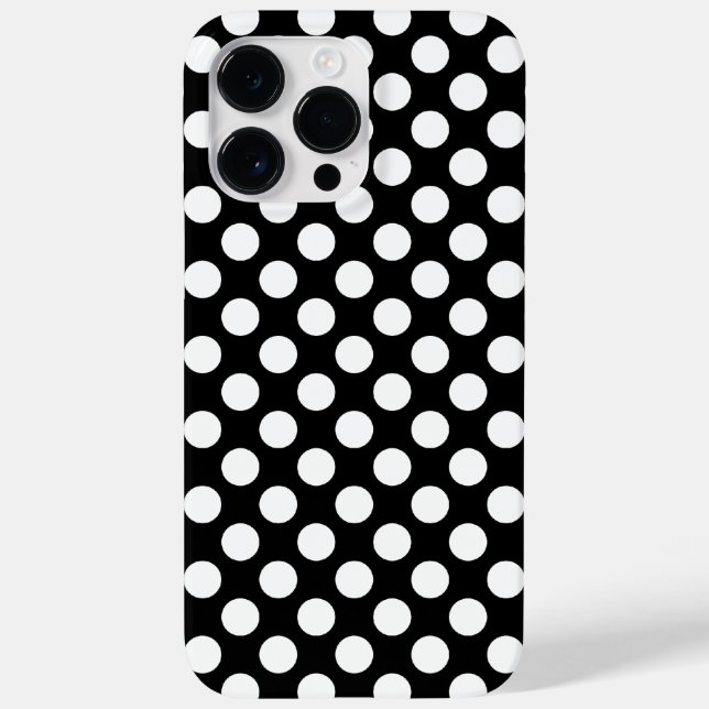Customisable Black White Polka Dots Case-Mate iPhone Case (Back)