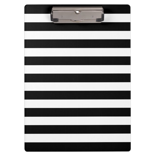 Customisable Black & White Striped Clipboard (Front)