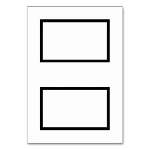 Customisable Black & White Tented Name Place Card