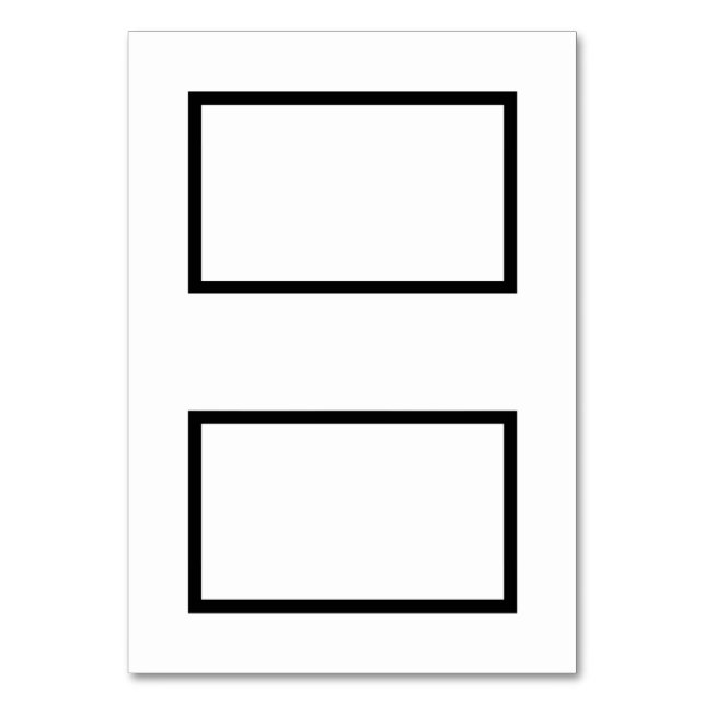 Customisable Black & White Tented Name Place Card (Front)