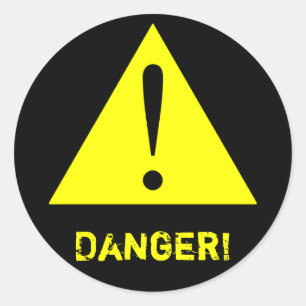 Customisable Black & Yellow Warning Symbol Sticker