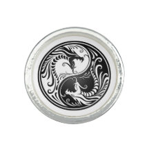 Customisable Black Yin Yang Dragons