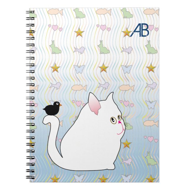 Customisable: Blackbird & kitty Notebook (Front)