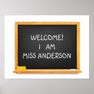 Customisable blackboard tutor lesson poster