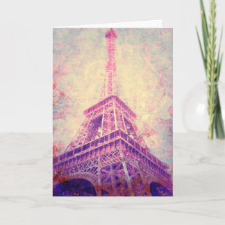 Customisable Blank Eiffel Tower Art Greeting Card