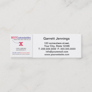 Customisable Blank Gift Template Mini Business Card
