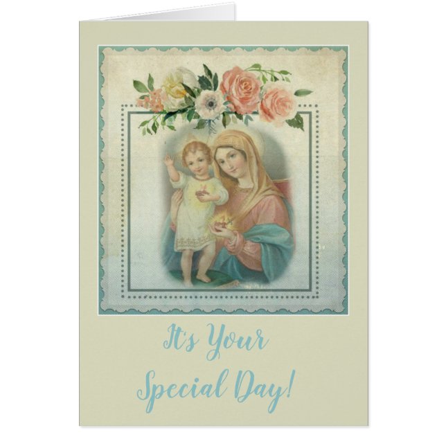 Customisable Blessed Virgin Mary with Baby Jesus (Front)