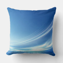 Customisable Blue Abstract Throw Pillow 
