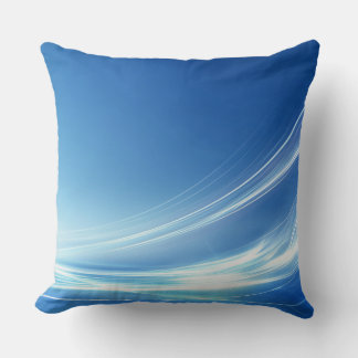Customisable Blue Abstract Throw Pillow 