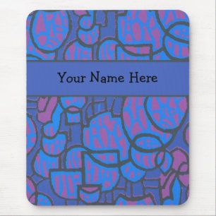 Customisable Blue and Magenta Abstract  Mousepad