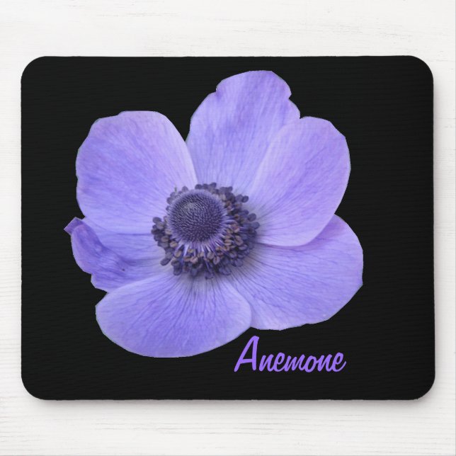Customisable Blue Anemone Flower Mousepad (Front)
