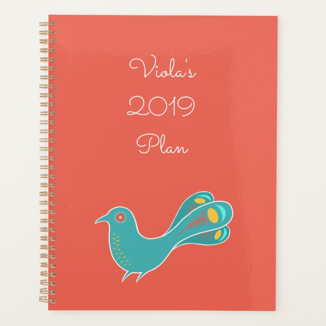 Customisable Blue Bird Planner (Front)