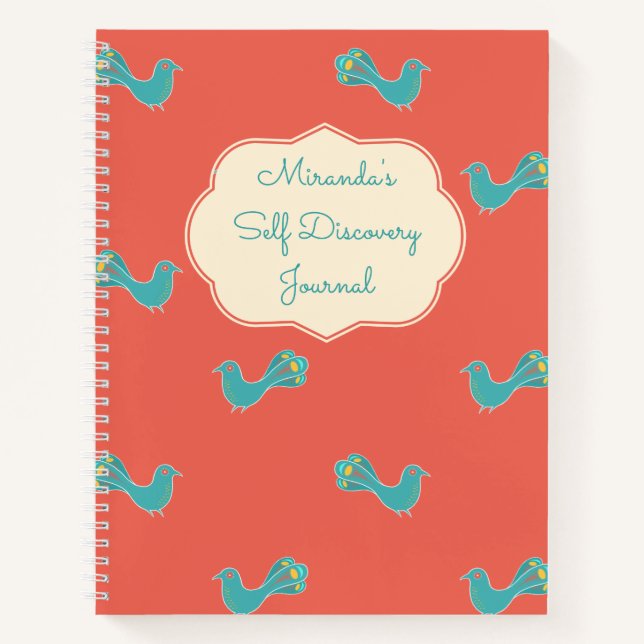 Customisable Blue Bird Self Discovery Journal (Front)