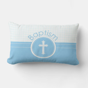 Customisable, Blue Boy Child of God Baptism Lumbar Cushion