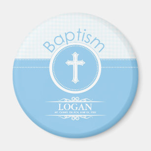 Customisable, Blue Boy Child of God Baptism Magnet